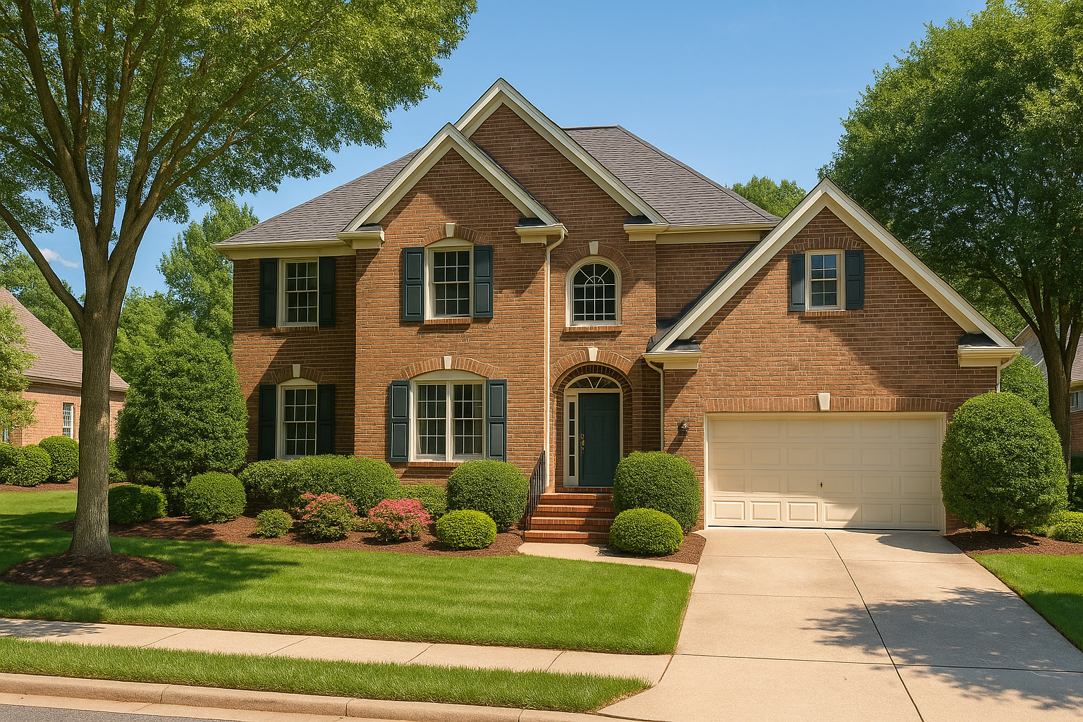 A planned-community home with mature landscaping in Glen Allen, Henrico County