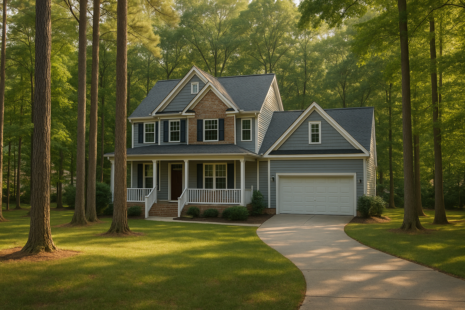 A subdivision home on a wooded lot in Midlothian, Chesterfield County