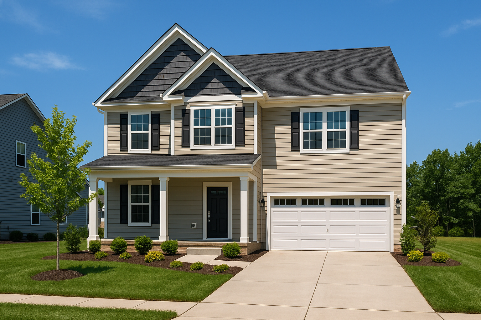 Newer subdivision and townhomes in the Short Pump area of western Henrico County