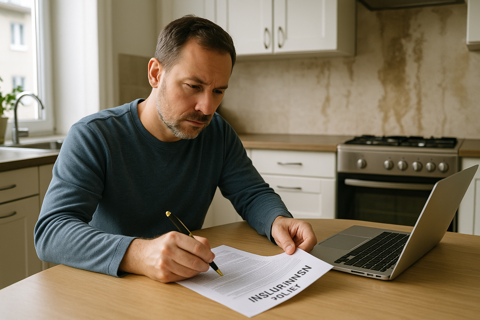 Homeowner reviewing a Virginia homeowners insurance policy at a table